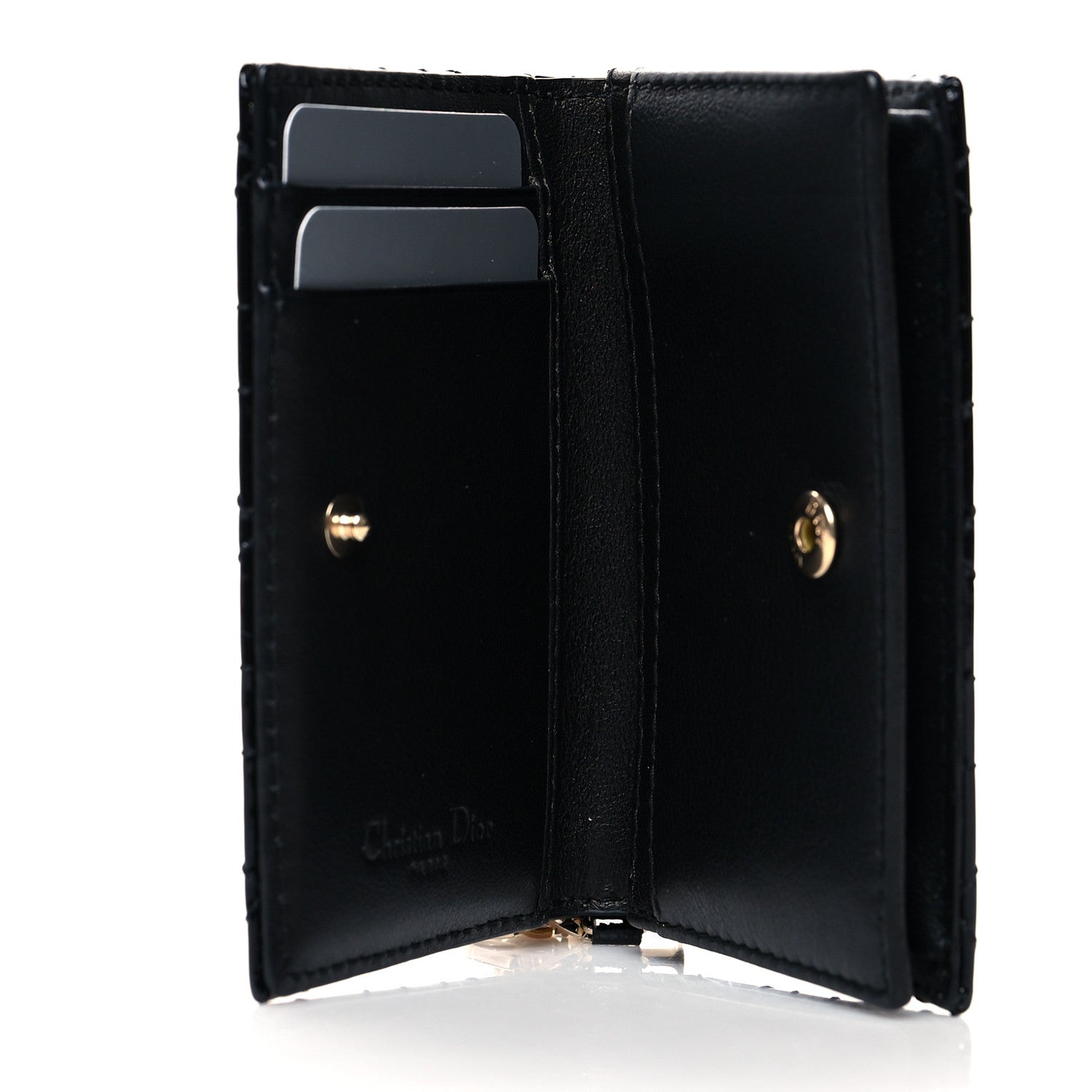 Christian Dior Patent Cannage Small Lady Dior Flap Card Holder Black 5 of 8