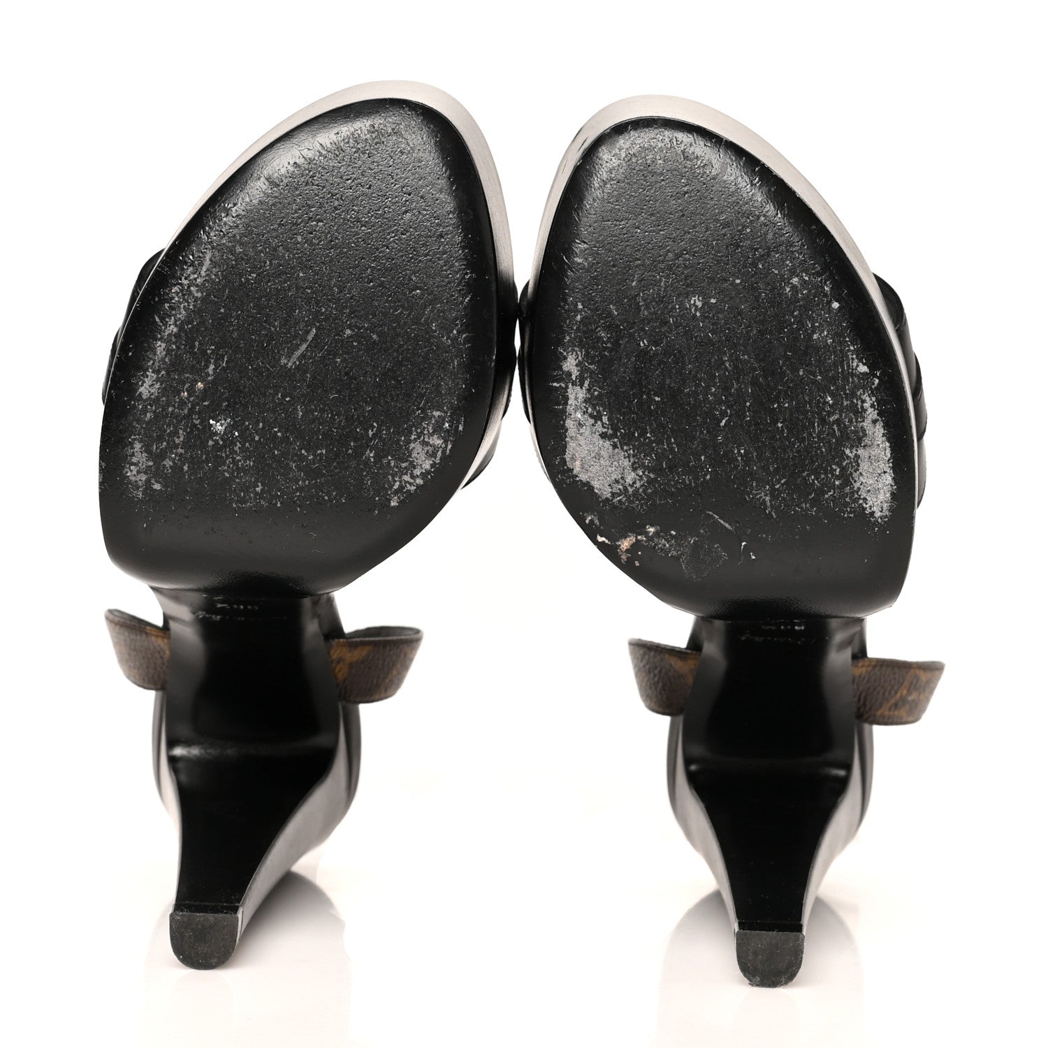 Louis Vuitton Patent Monogram Afterglow Platform Sandals 38.5 Black 5 of 9