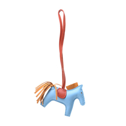 Hermes Milo Lambskin Grigri Rodeo Horse Bag Charm PM Celeste Naturel Bouton D'Or Cornaline 1 of 6