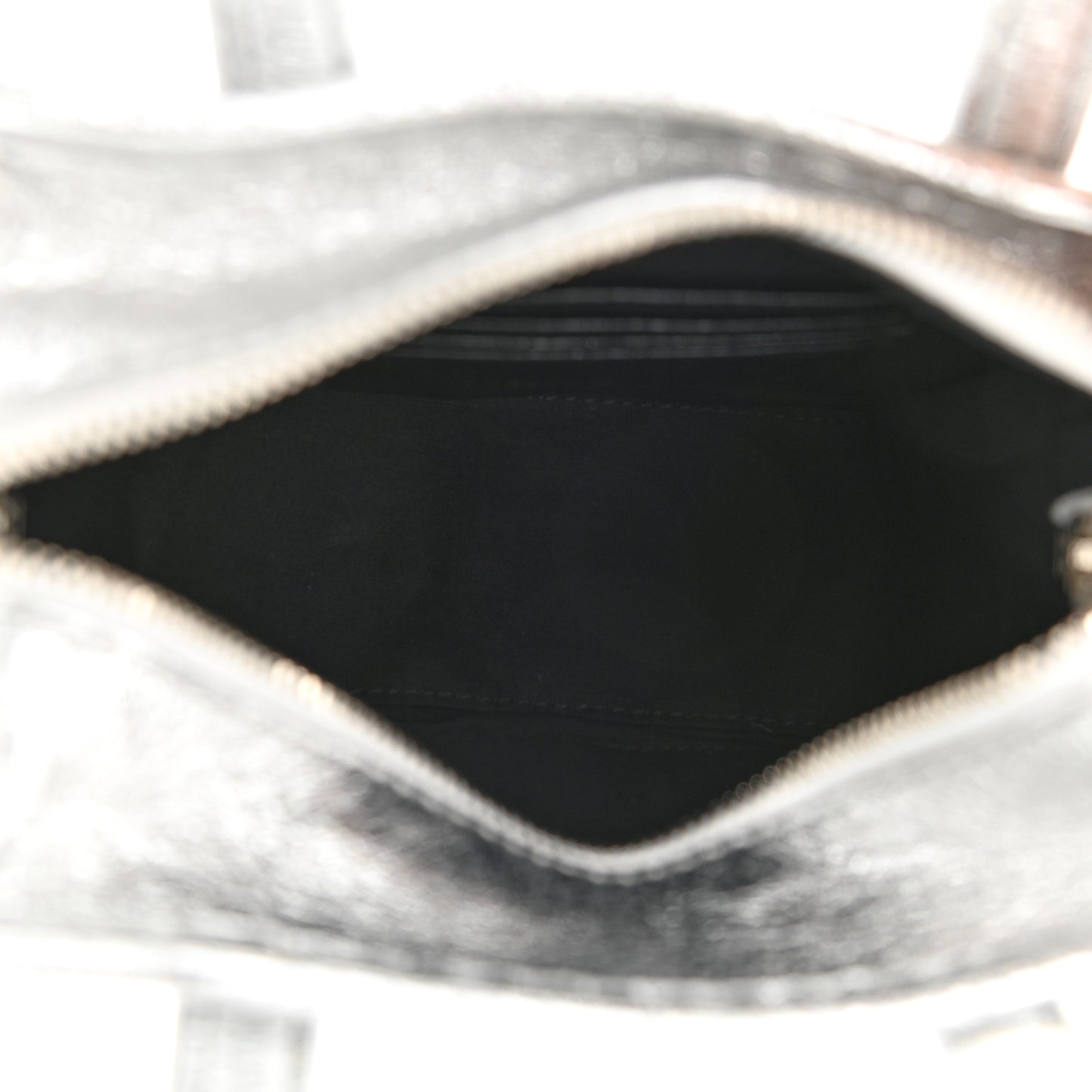 Metallic Calfskin XXS Bazar Shopper Tote Silver Hardware