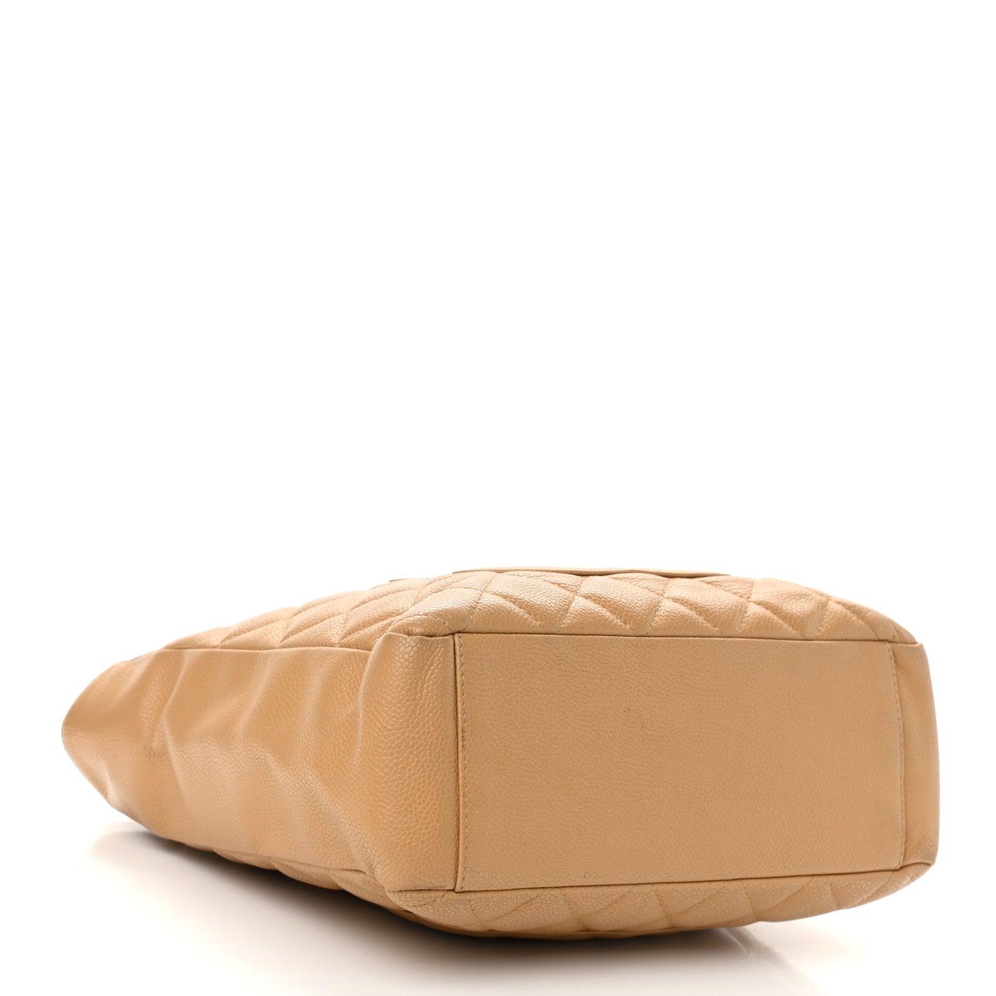 Caviar Quilted Petit Shopping Tote PST Dark Beige