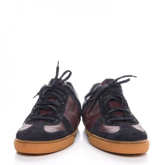 Suede Calfskin Dream On Low Top Sneakers 11 Blue Burgundy