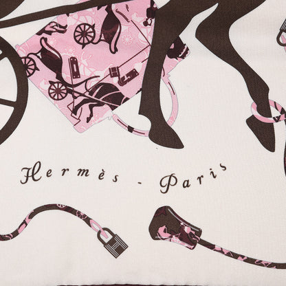 Hermes Silk Kelly en Caleche Scarf 70 Nacre Rose Rose Prune 3 of 8