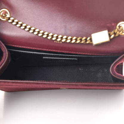 Saint Laurent Velvet Small Classic Monogram Kate Tassel Satchel Burgundy 5 of 15