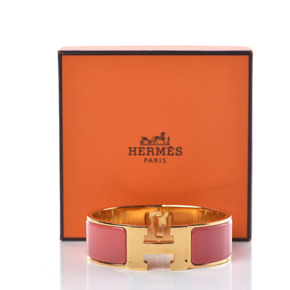 Hermes Enamel Wide Clic Clac H Bracelet PM Rouge Corail 5 of 5