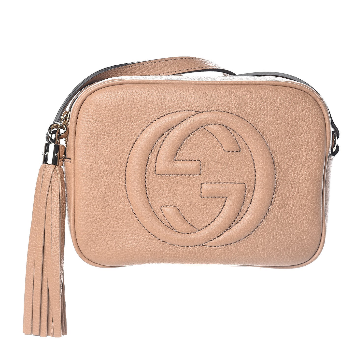 Pebbled Calfskin Small Soho Disco Bag Camelia