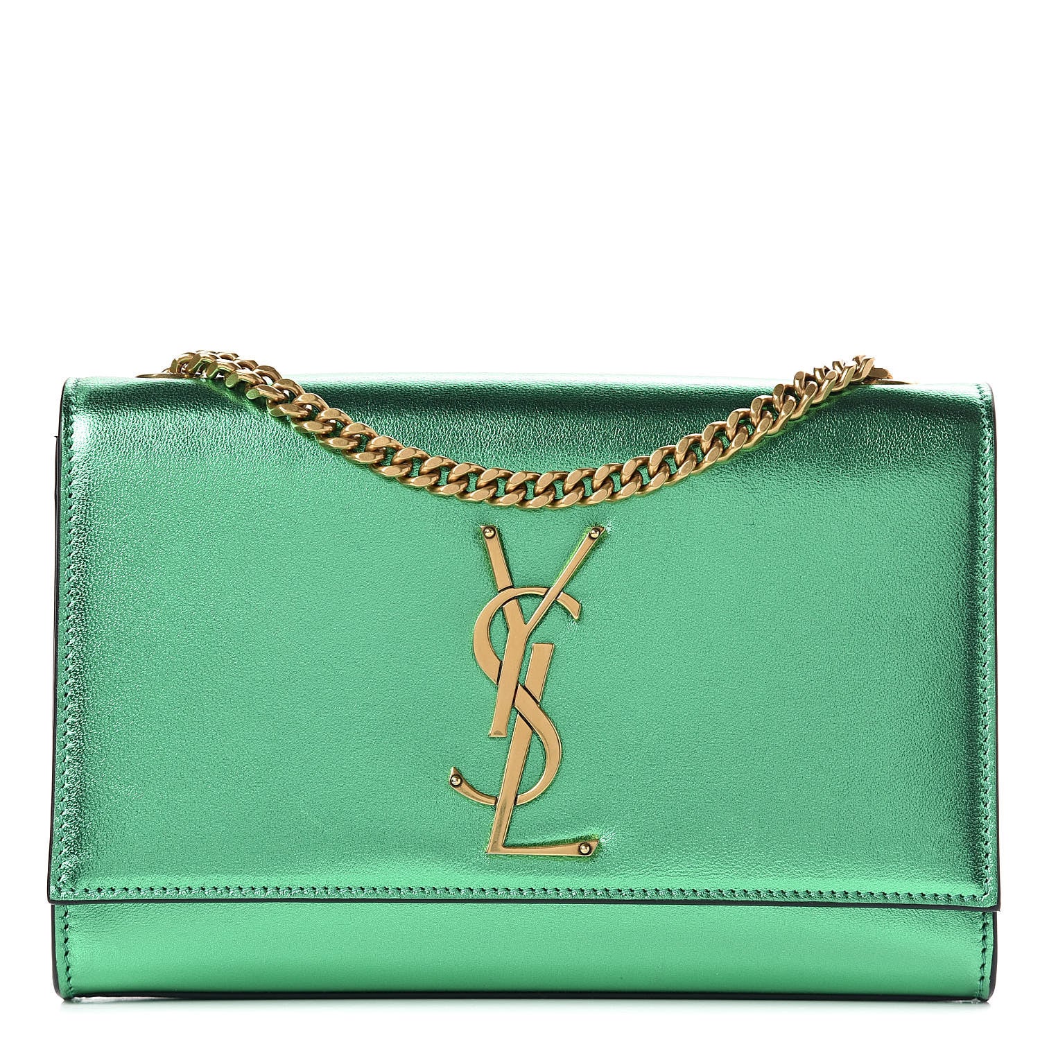 Saint Laurent Nappa Silk Small Classic Monogram Kate Satchel Jasmine Green 1 of 18