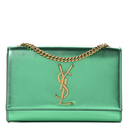 Saint Laurent Nappa Silk Small Classic Monogram Kate Satchel Jasmine Green 1 of 18