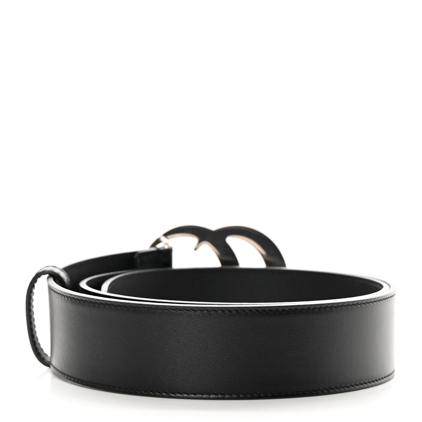 Plutone Calfskin Palladium Double G 40mm Belt 85 34 Black