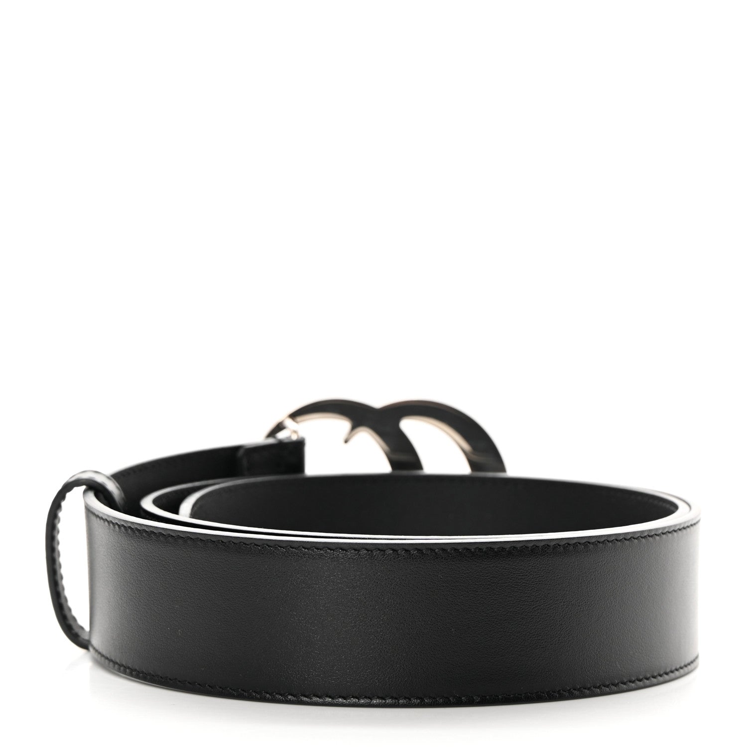 Gucci Plutone Calfskin Palladium Double G 40mm Belt 85 34 Black 2 of 9