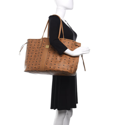 MCM Visetos Large Liz Reversible Shopper Tote Cognac 2 of 15
