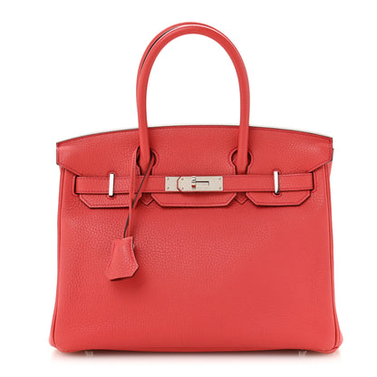 Hermes Taurillon Clemence Birkin 30 Geranium 1 of 13