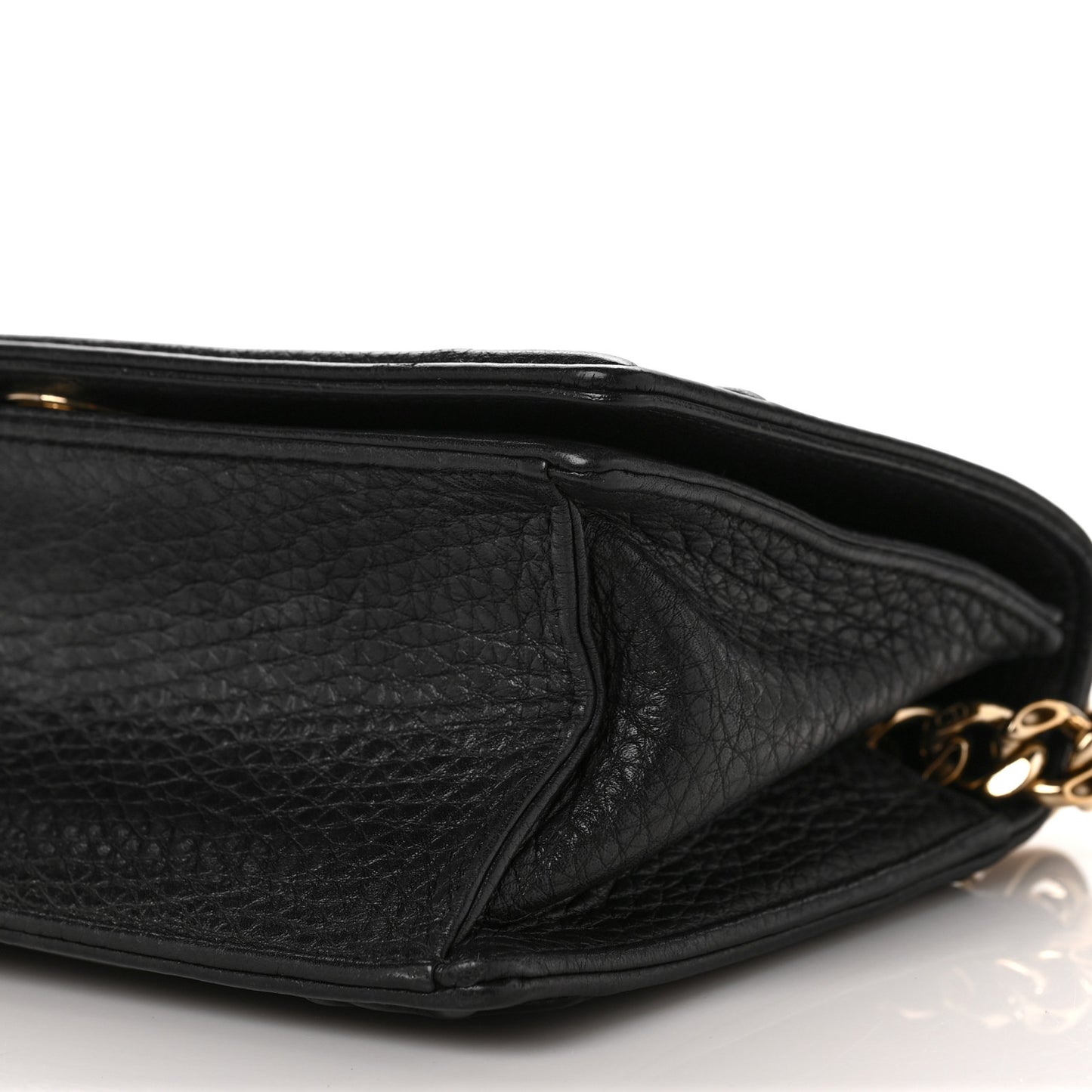 Grained Calfskin Small Diorama Flap Bag Black