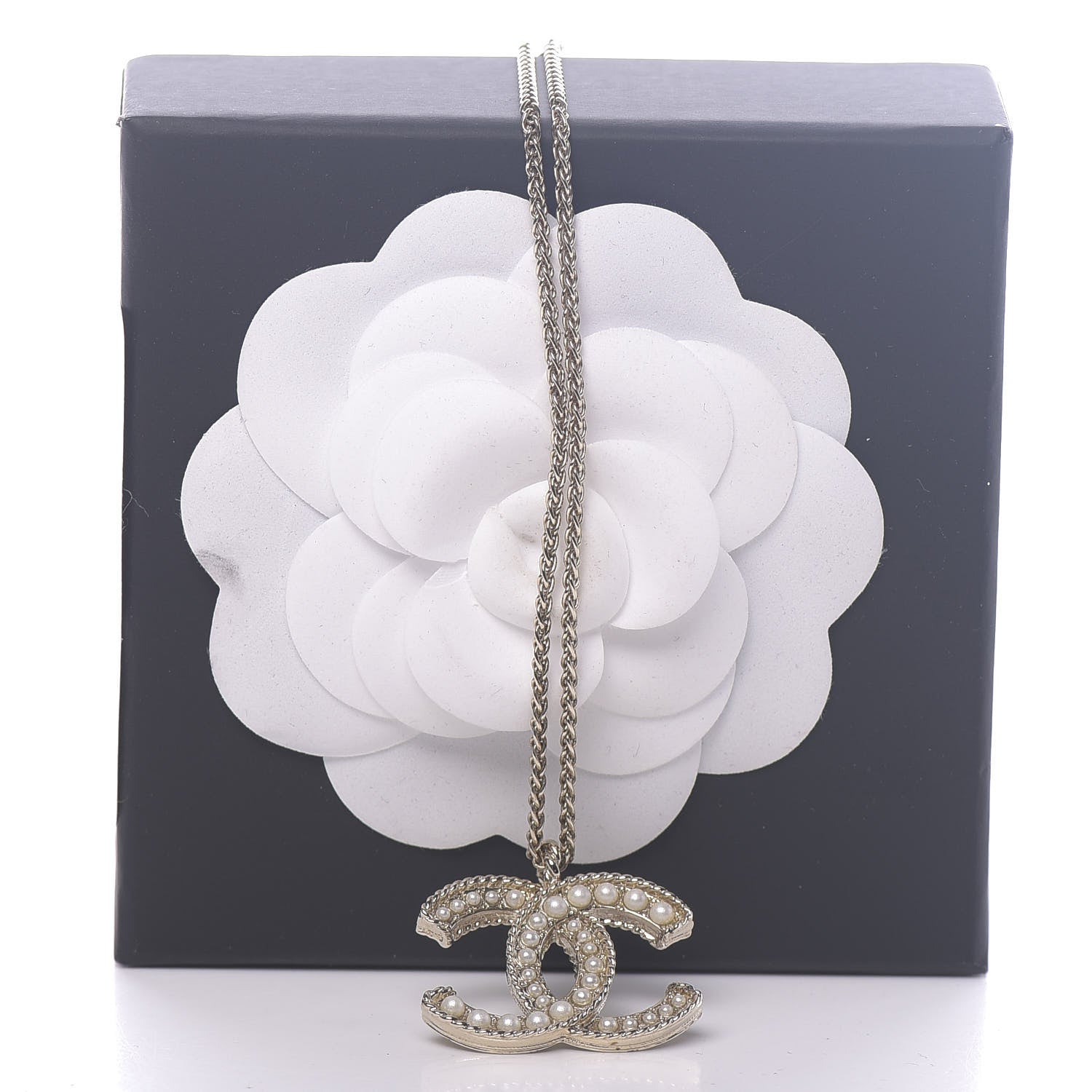 Chanel Pearl CC Pendant Necklace Gold 6 of 6