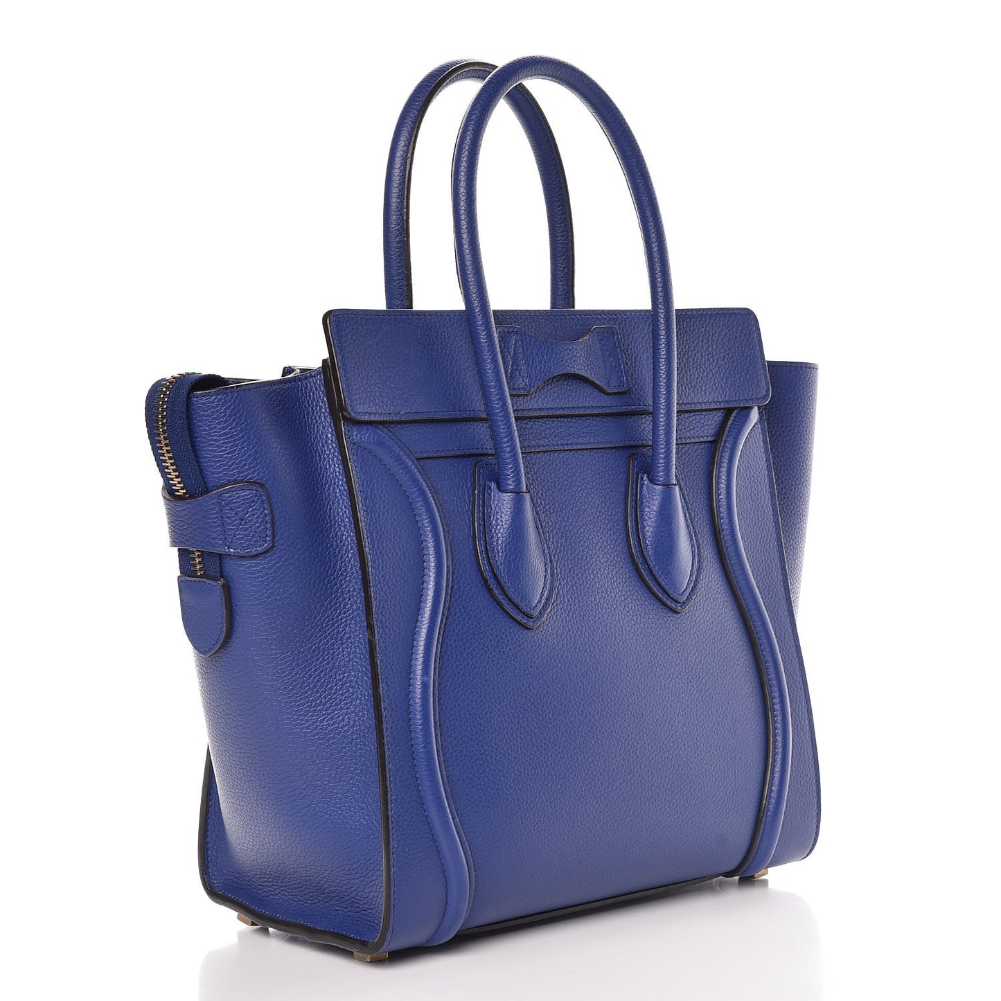 Drummed Calfskin Micro Luggage Indigo
