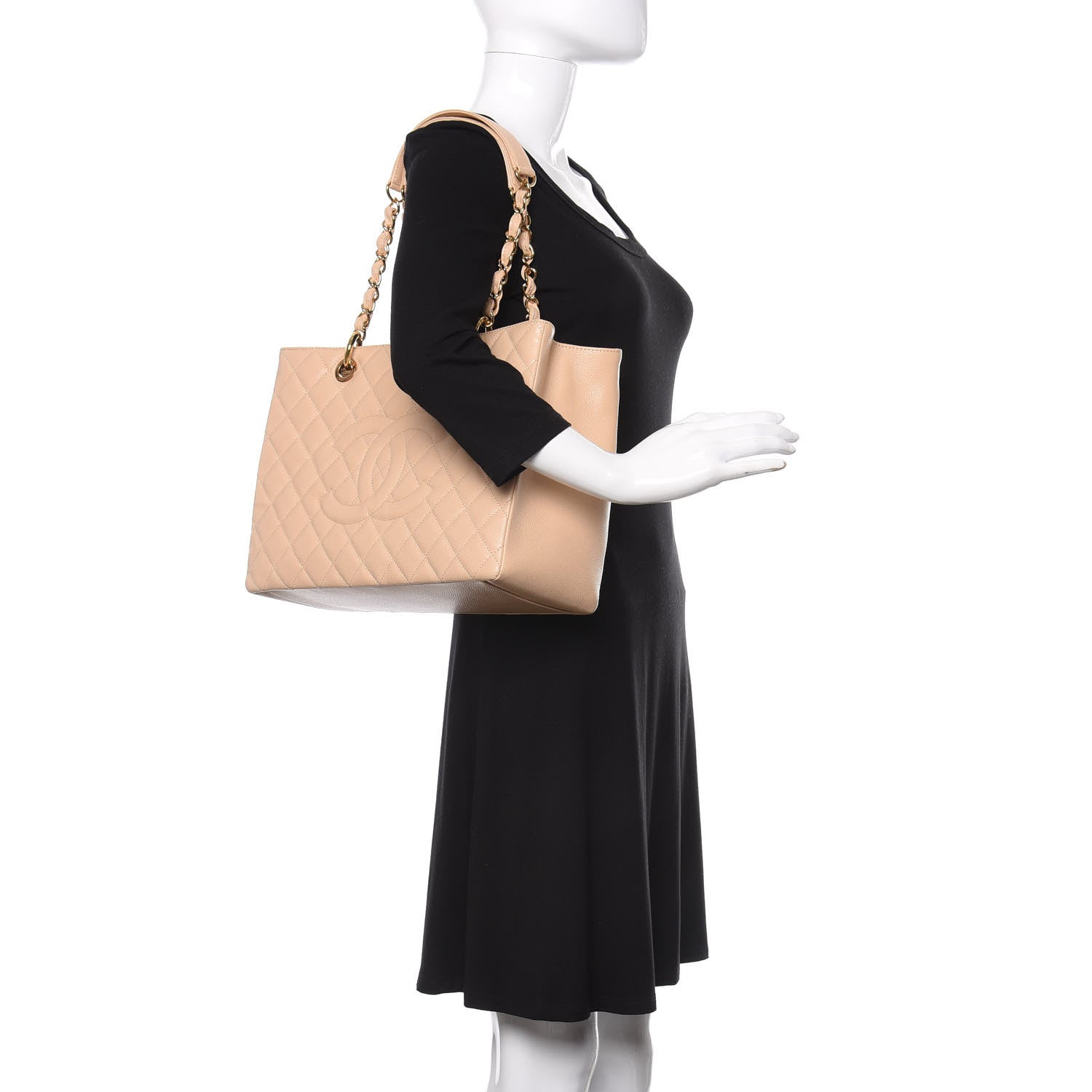 Chanel Caviar Quilted Grand Shopping Tote GST Beige Clair 2 of 13