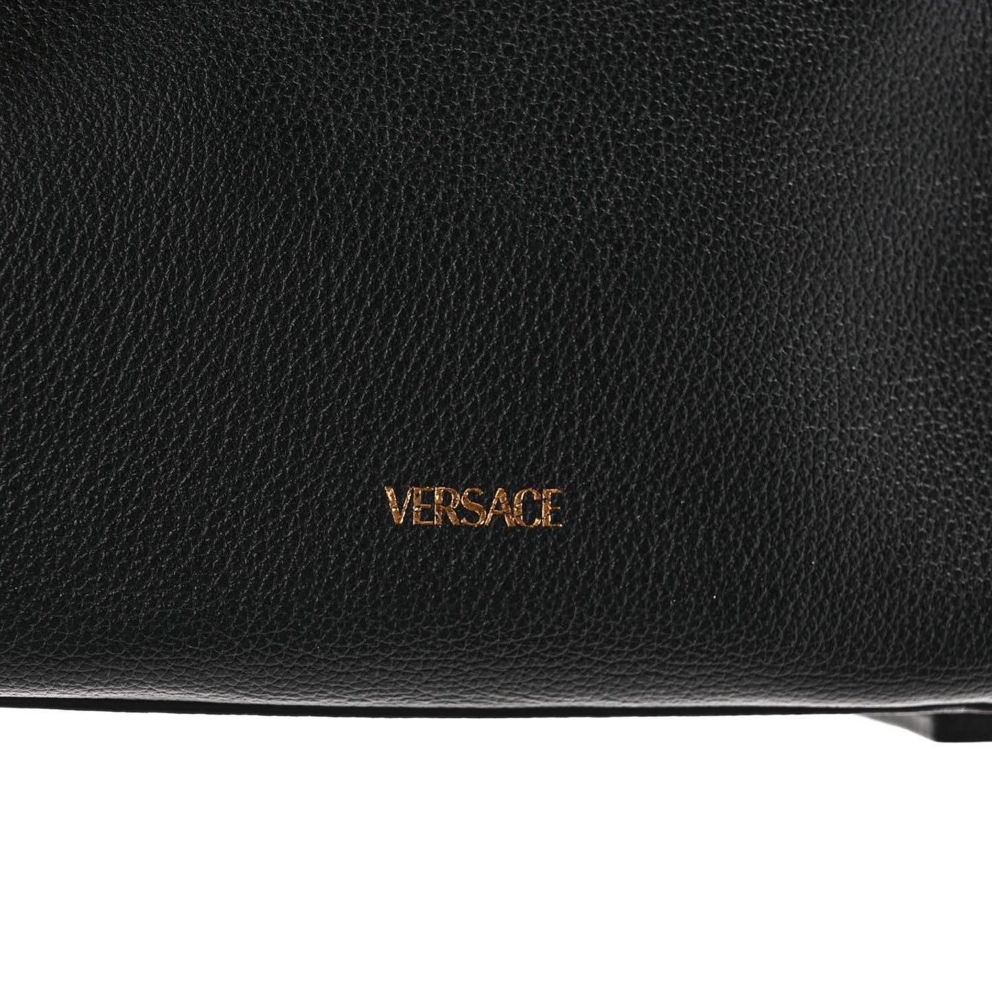 Grained Calfskin Small La Medusa Top Handle Bag Black