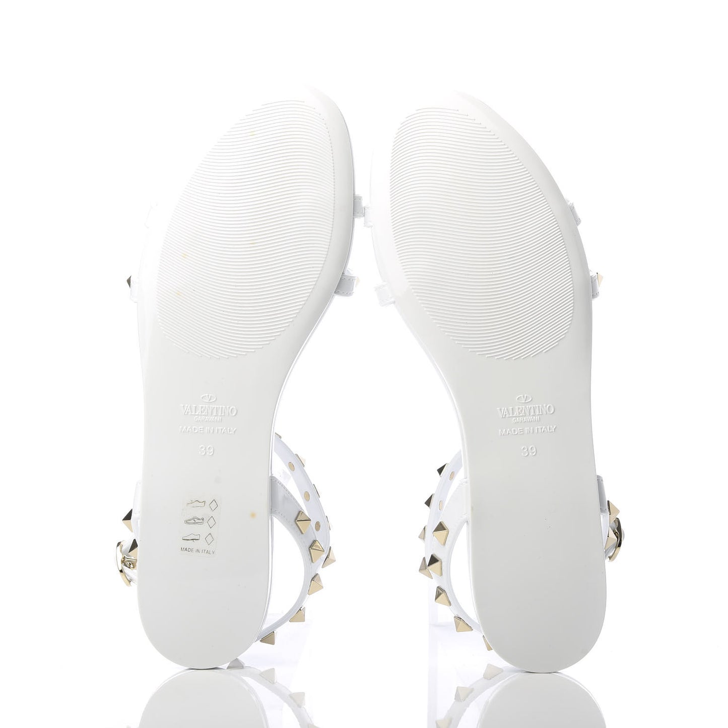 PVC Jelly Rockstud Caged Sandals 39 Optic White