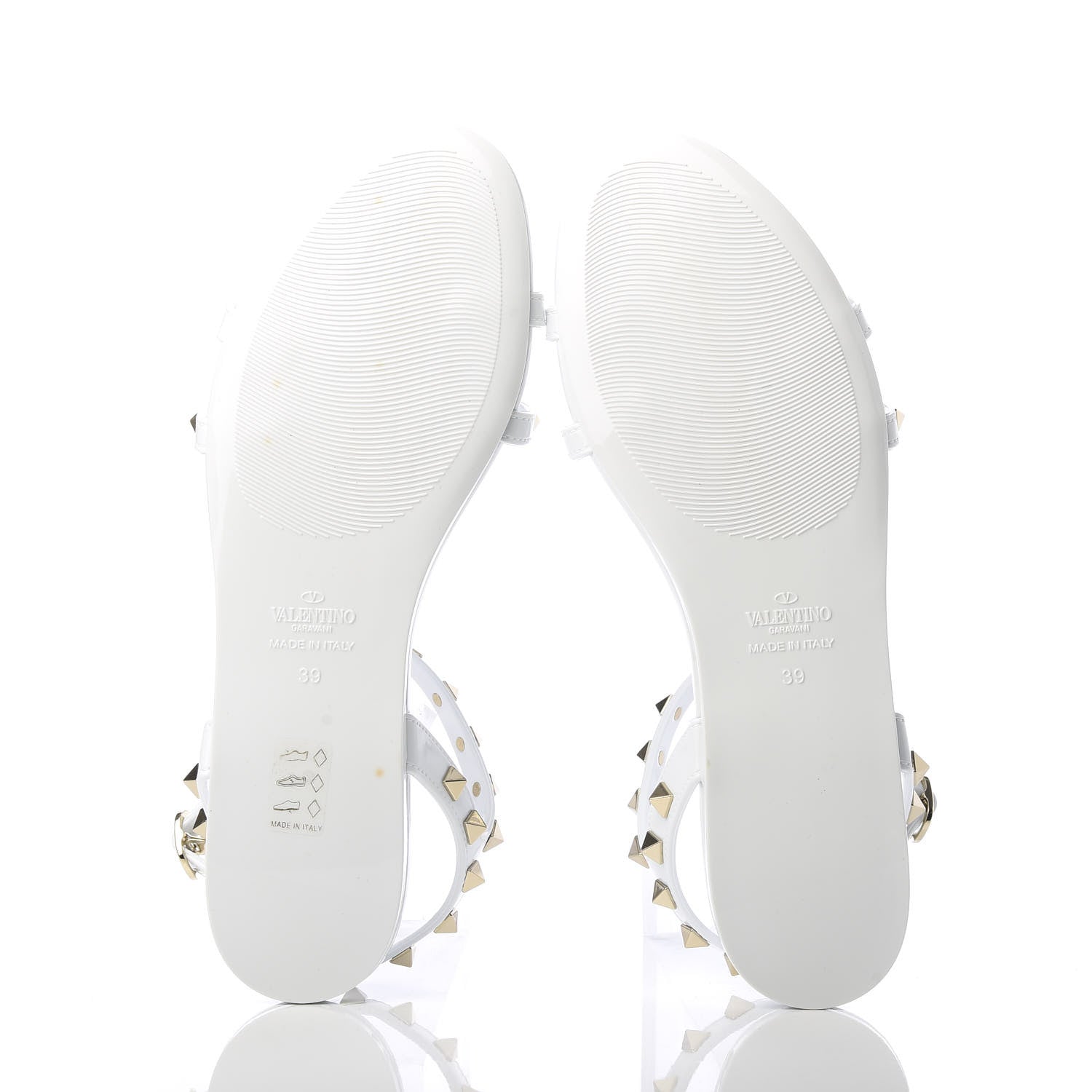 Valentino Garavani PVC Jelly Rockstud Caged Sandals 39 Optic White 6 of 11