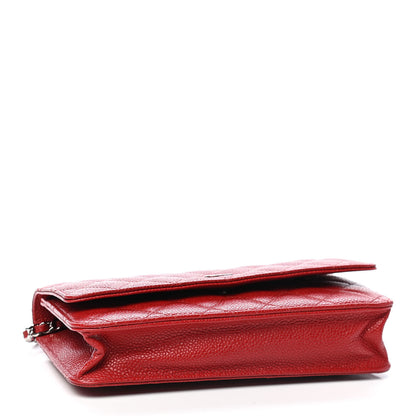 Chanel Caviar Quilted Wallet On Chain WOC Red 4 of 11