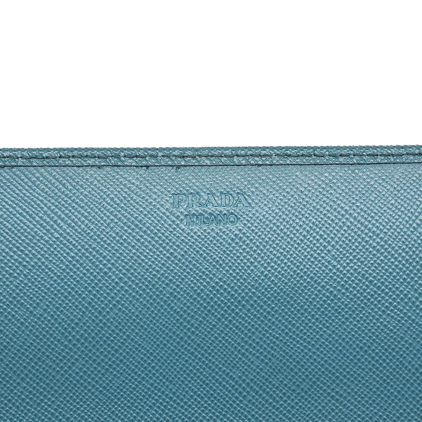 Saffiano Metal Oro Chain Wallet Turchese