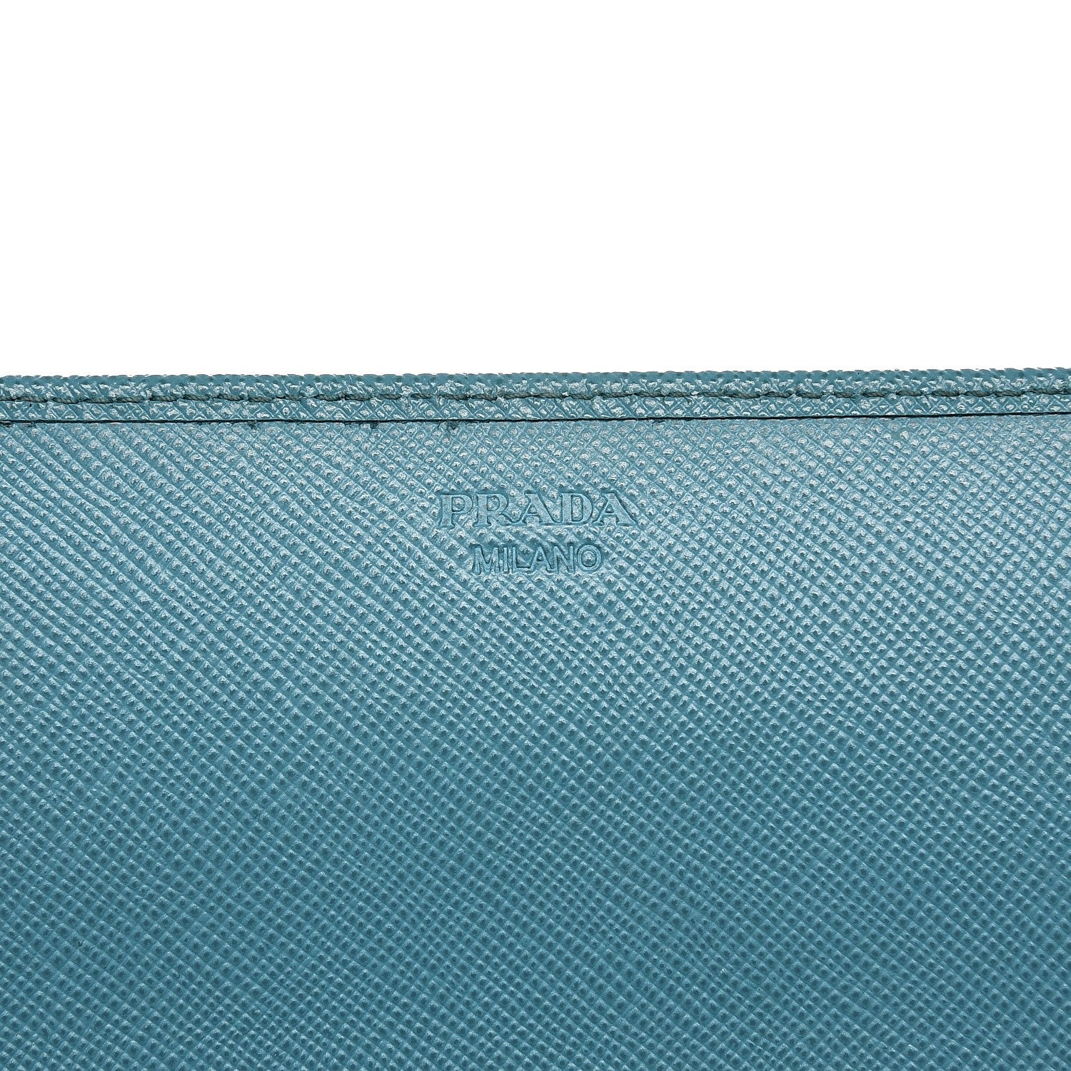 Prada Saffiano Metal Oro Chain Wallet Turchese 6 of 10