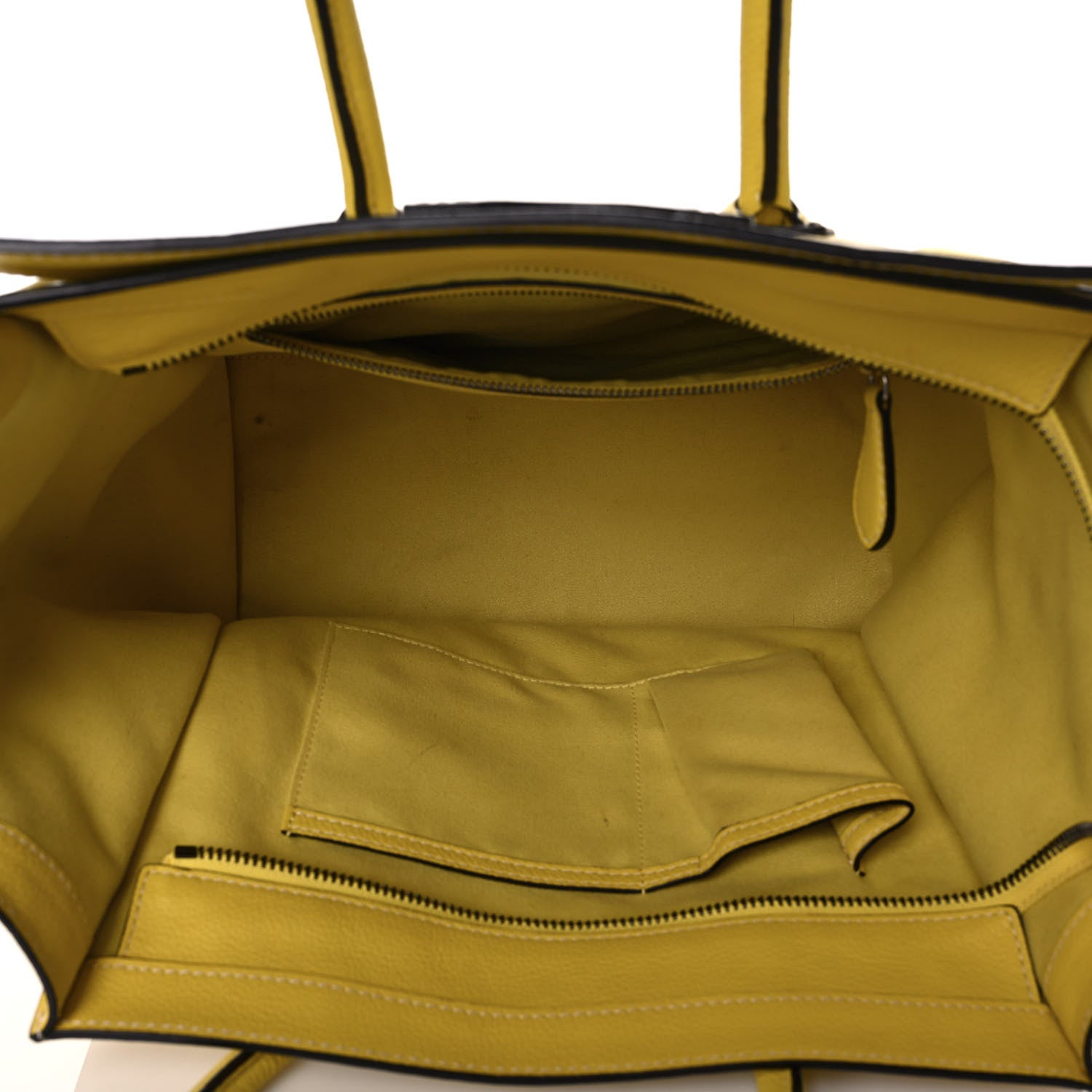 Celine Drummed Calfskin Mini Luggage Citron 7 of 12