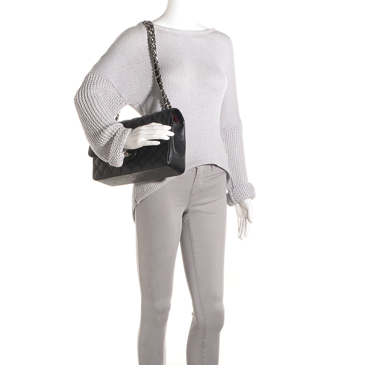 Chanel Caviar Quilted Jumbo Double Flap Black 2 of 8