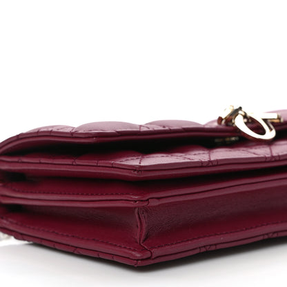 Christian Dior Lambskin Cannage Mini My Dior Bag Burgundy 7 of 9