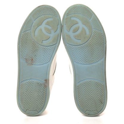 Chanel Calfskin CC Womens Sneakers 37 White Blue 6 of 8