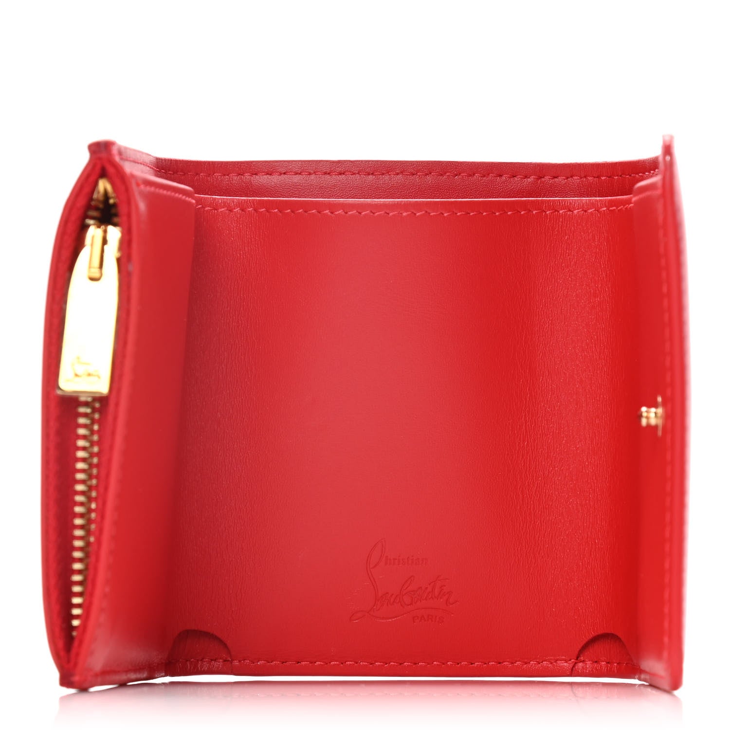 Christian Louboutin Calfskin Script Mini Loubigaga Wallet Red 5 of 15