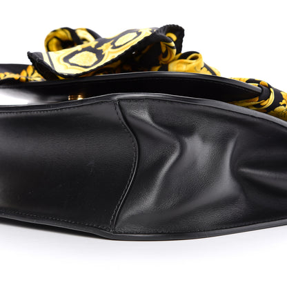 Versace Calfskin Shoulder Bag With Scarf Black 12 of 14
