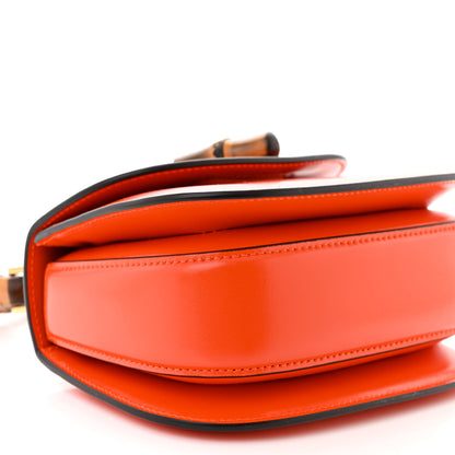 Gucci Boarded Dyana Lux Calfskin Web Mini Bamboo 1947 Top Handle Bag Calypso Orange 9 of 11