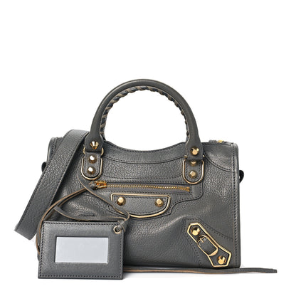 Balenciaga Chevre Gold Metallic Edge Hardware Mini City Gris Acier 1 of 7