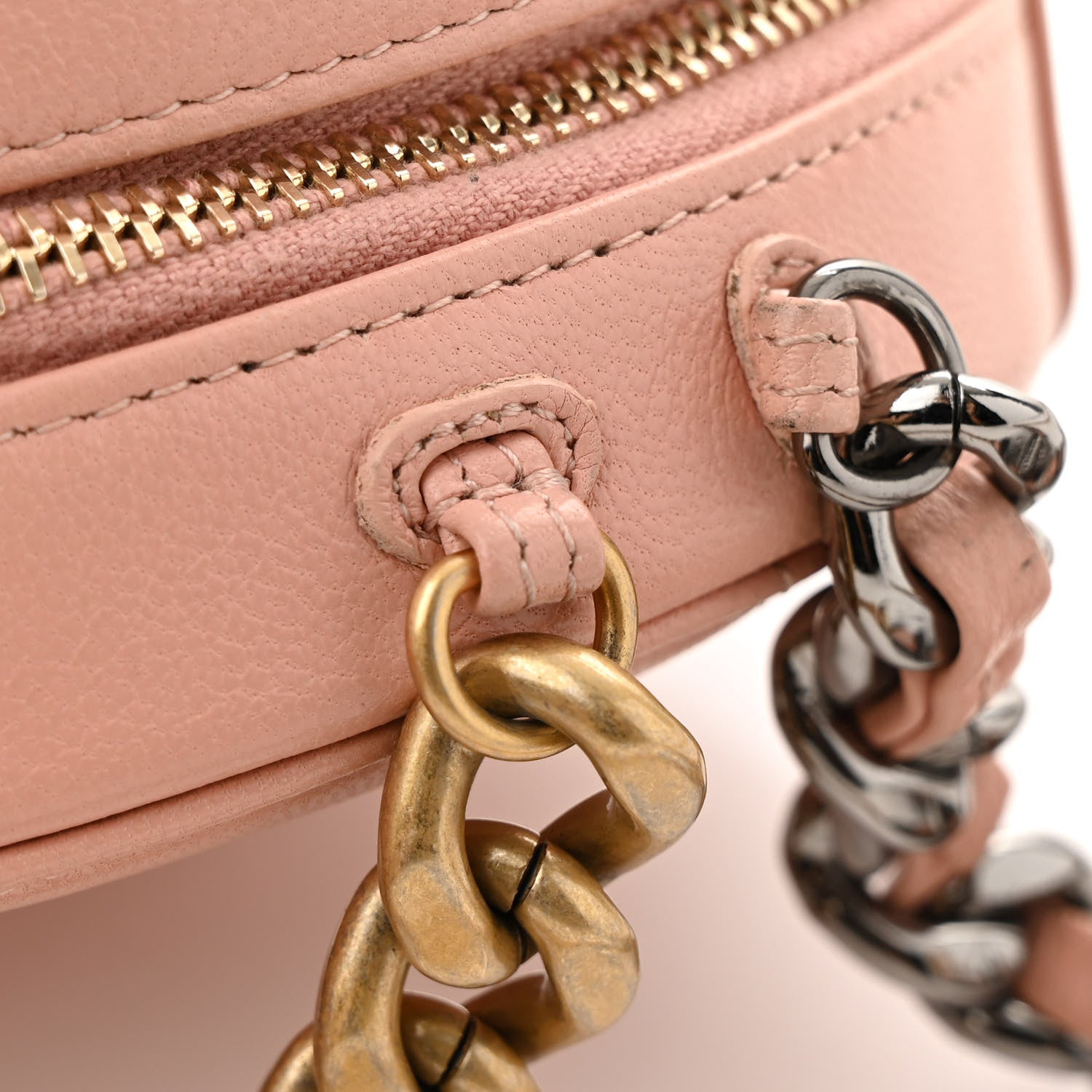 Chanel Lambskin Quilted Chanel 19 Round Clutch With Chain Light Pink 12 of 12