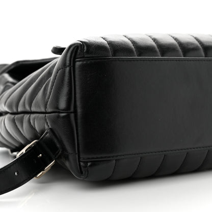 Saint Laurent SAINT LAURENT Calfskin Y Quilted Monogram Small Loulou Backpack Black 9 of 13
