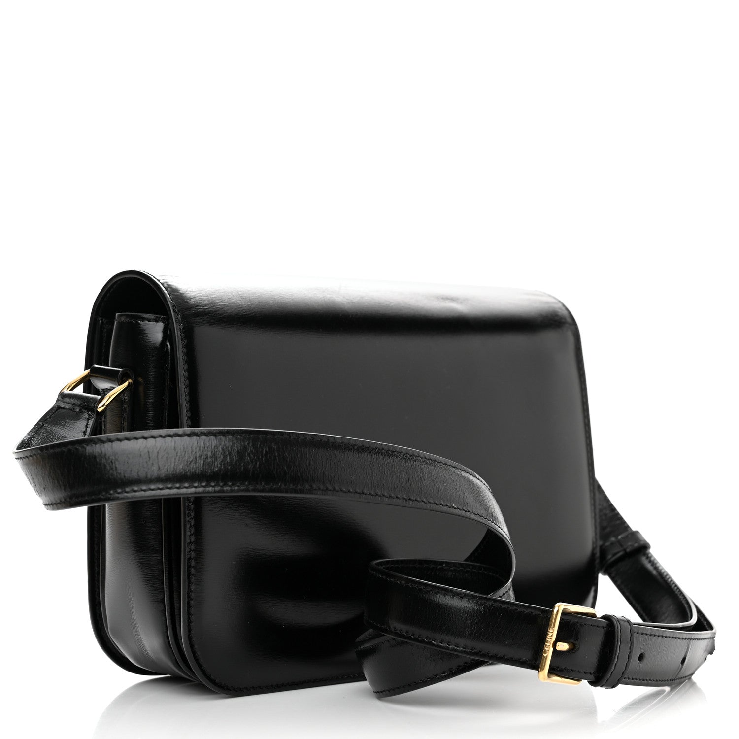 Celine Shiny Calfskin Medium Triomphe Black 3 of 17