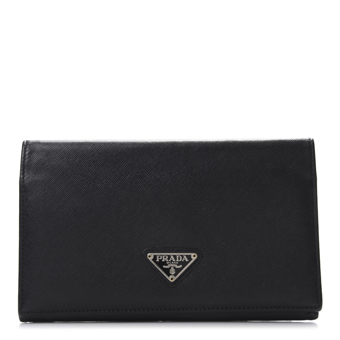 Saffiano Triangle Flap Wallet Black