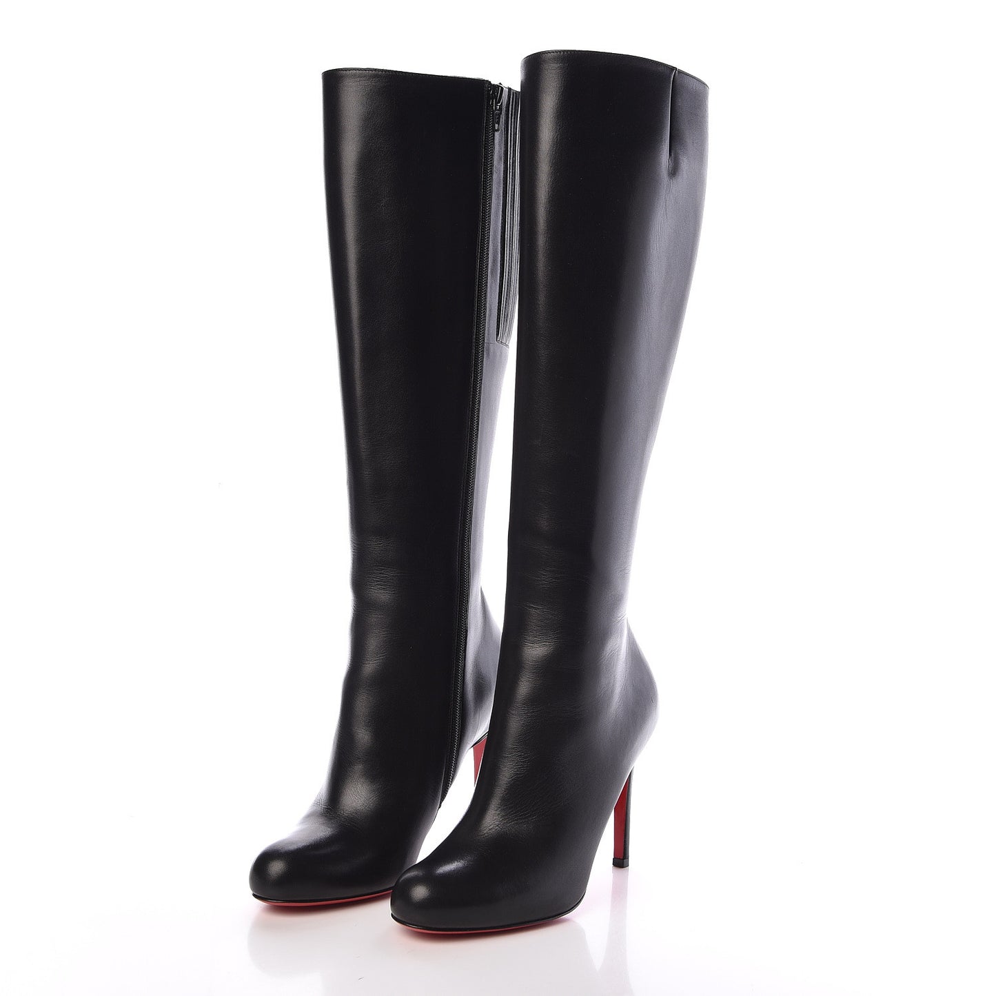Calfskin Simple Botta 100 Knee Boots 37 Black