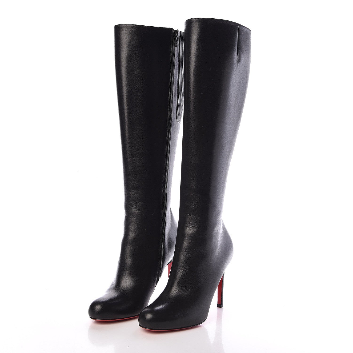 Christian Louboutin Calfskin Simple Botta 100 Knee Boots 37 Black 3 of 8
