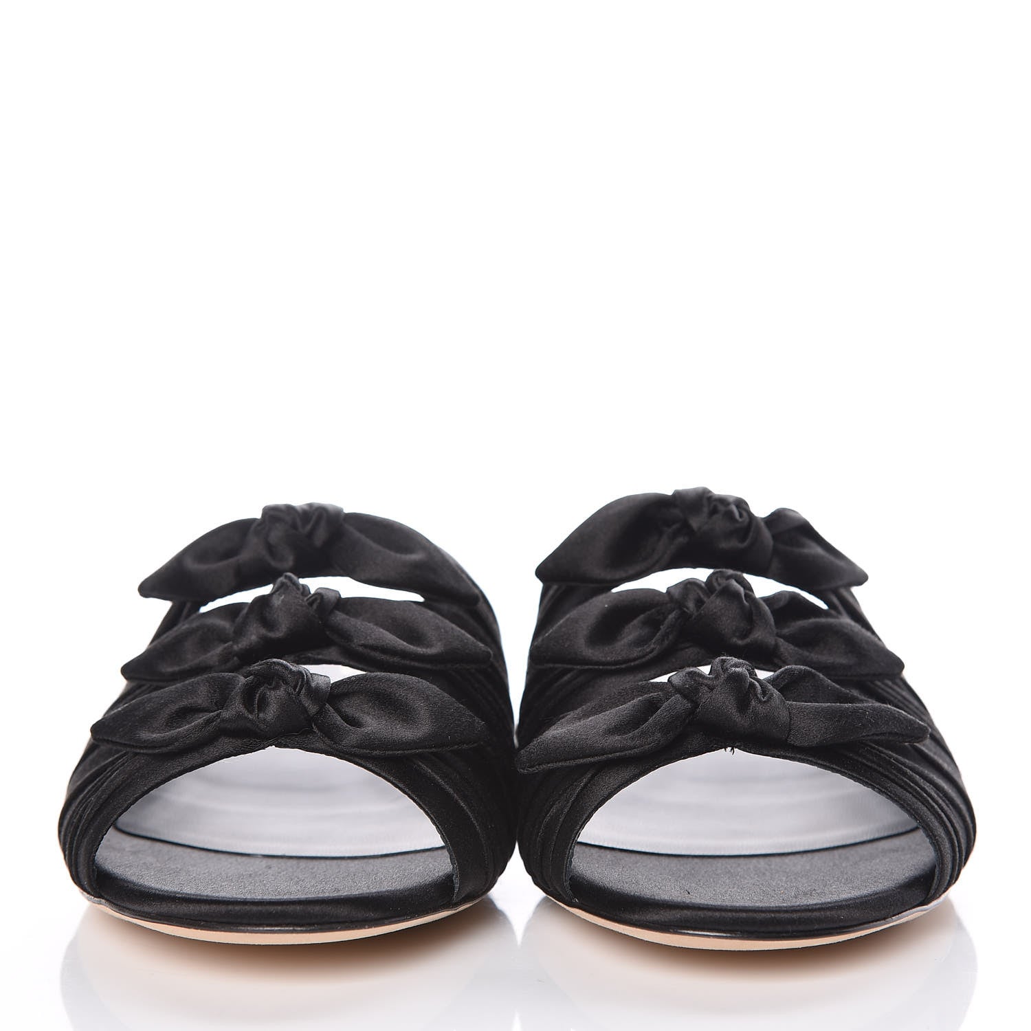 Chanel Satin Bow Mules 38 Black 2 of 10