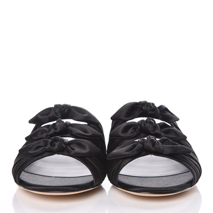 Chanel Satin Bow Mules 38 Black 2 of 10