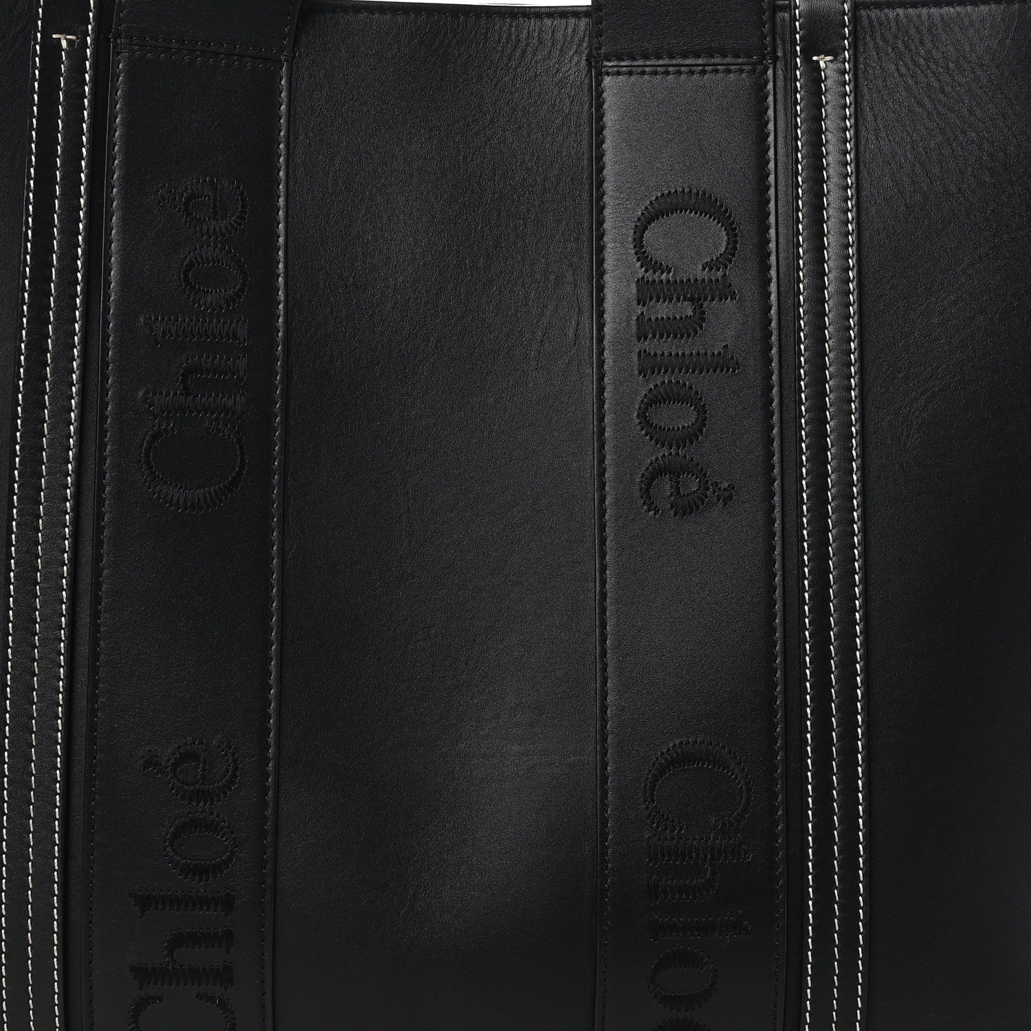 Chloe Calfskin Large Woody Tote Black 6 of 8