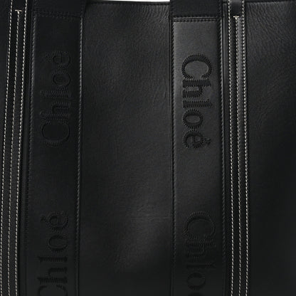 Chloe Calfskin Large Woody Tote Black 6 of 8