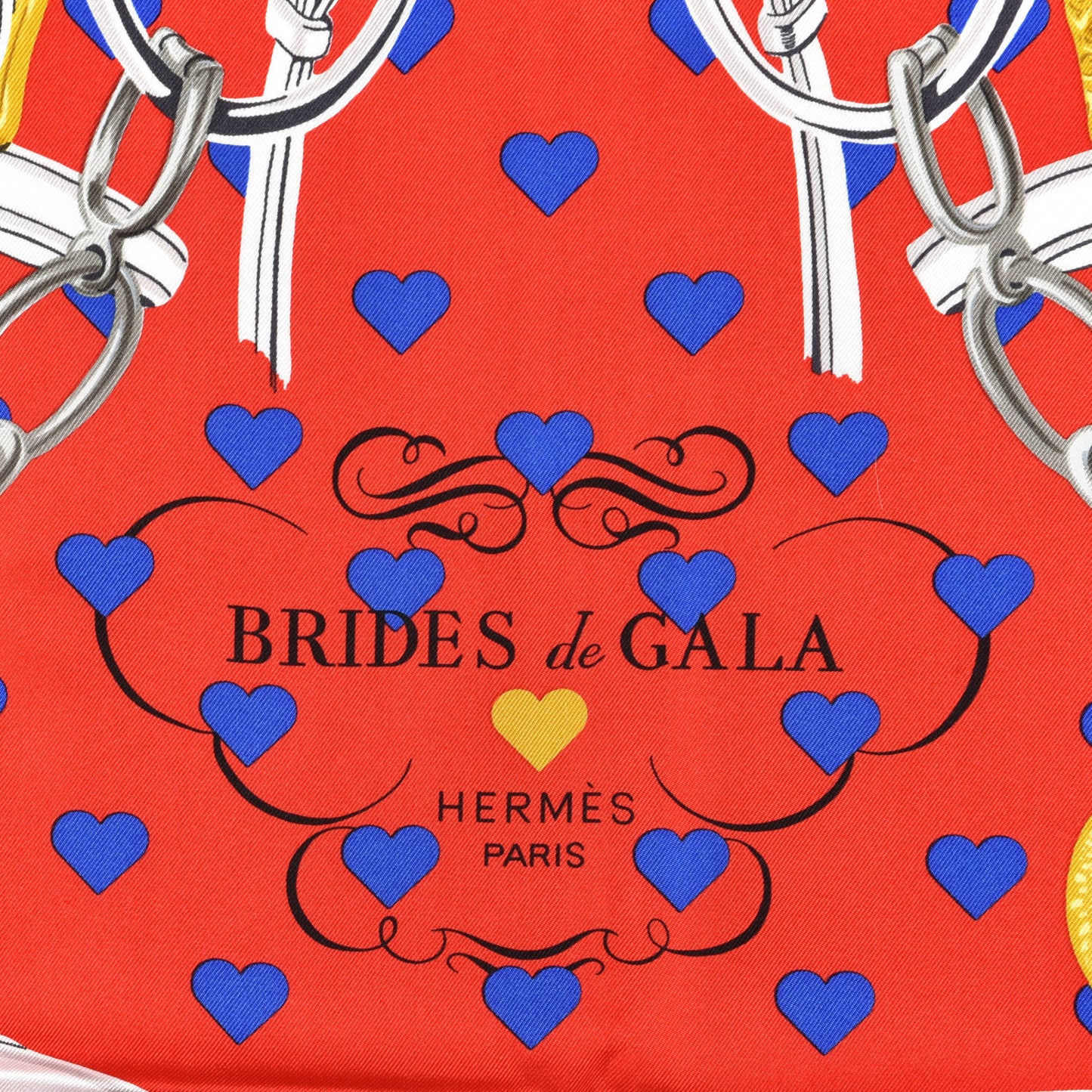 Silk Brides De Gala Love Scarf 90 Rouge Vif Marine White