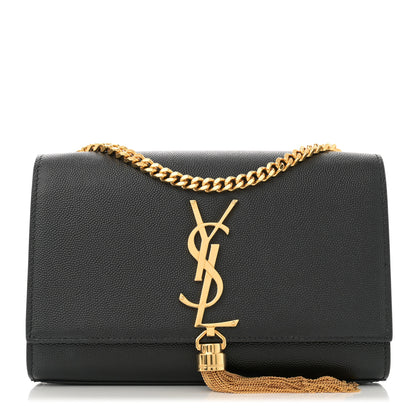 Saint Laurent Grain De Poudre Small Classic Monogram Kate Tassel Satchel Black 1 of 12