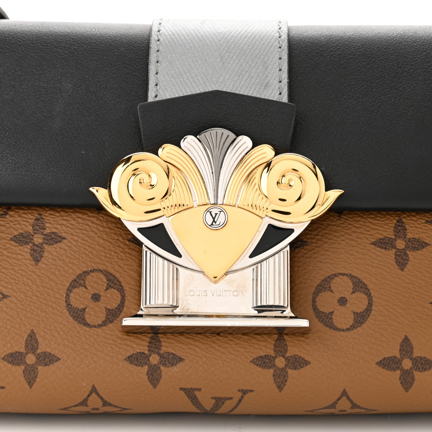 Louis Vuitton Calfskin Reverse Monogram Column Clutch 7 of 9