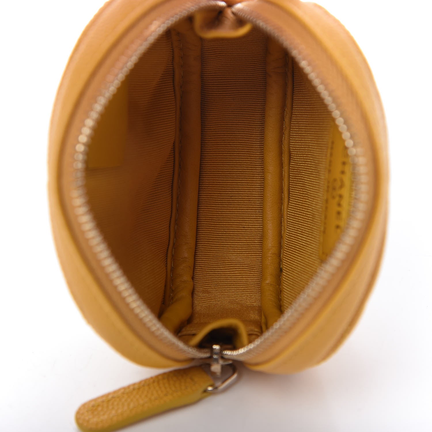 Chanel Caviar Quilted Zip Around Classic Coin Purse Yellow 5 of 10