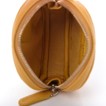 Chanel Caviar Quilted Zip Around Classic Coin Purse Yellow 5 of 10
