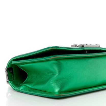 Chanel Metallic Patent Calfskin Quilted Small Boy Flap Green 9 of 15